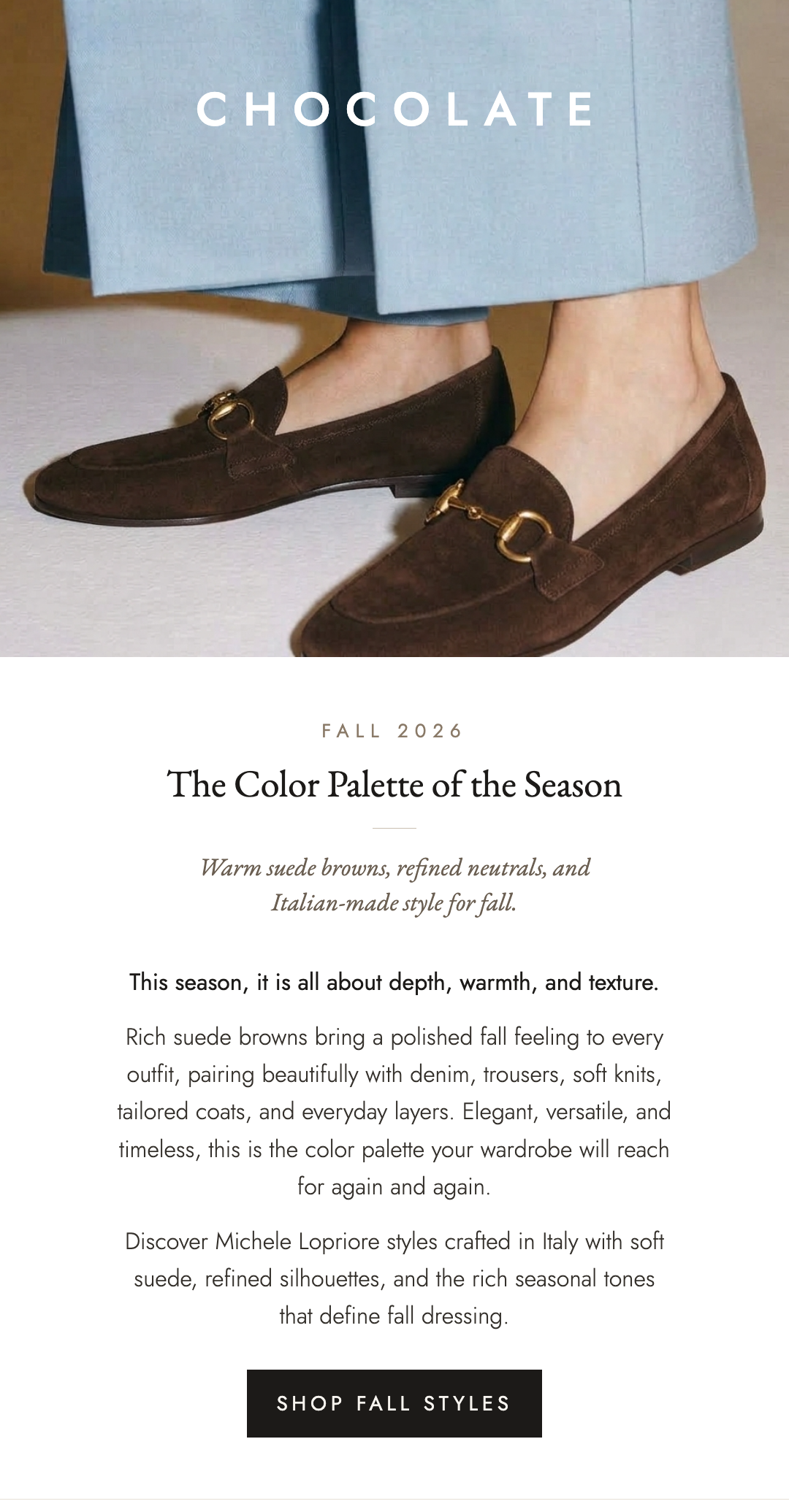 The Color Palette of Fall 2026: Chocolate, Cognac and Forest Suede