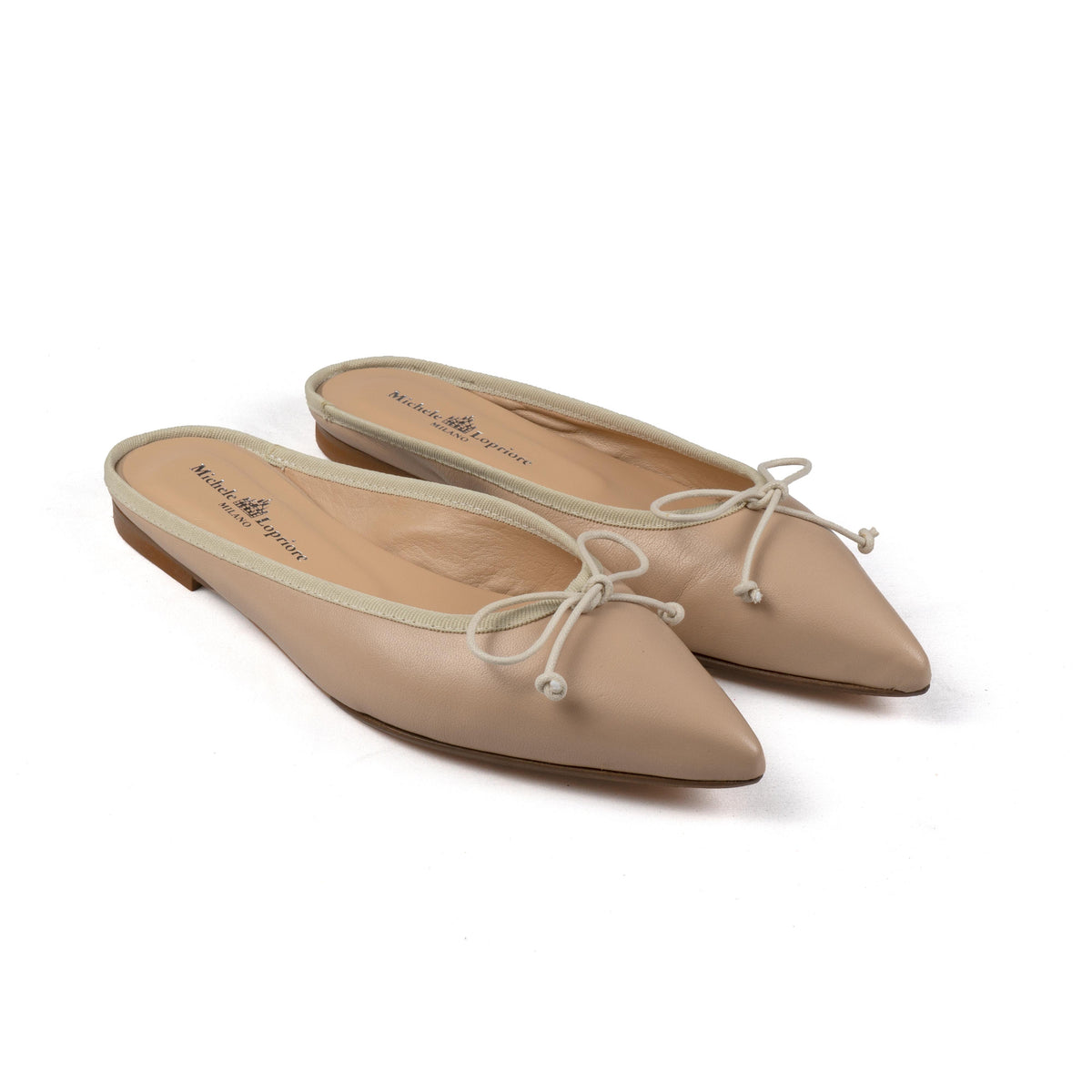 Delia Pointy Mules in Italian Leather | Michele Lopriore