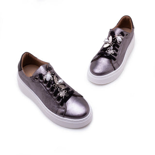 Lola Sneaker — Gunmetal Leather | Michele Lopriore