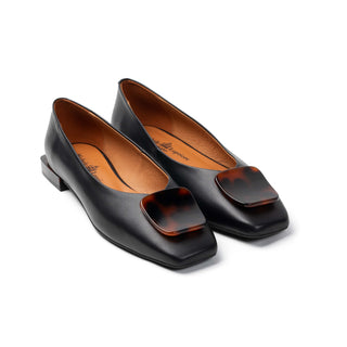 Leona Flat — Black Leather | Michele Lopriore