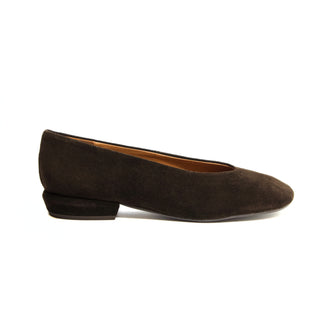 Angela Kitten Heel — Brown Suede | Michele Lopriore