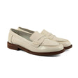 Elsa Penny Loafer — Ivory Brush Leather side view | Michele Lopriore