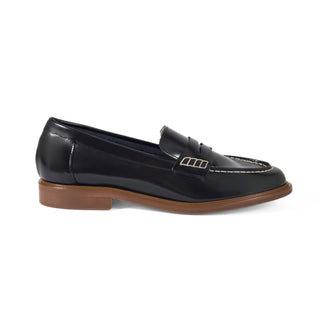 Elsa Penny Loafer — Black Brush Leather | Michele Lopriore