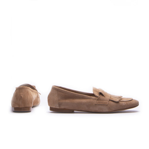 Marzia Fringe Loafer — Tan Suede | Made in Italy · Michele Lopriore