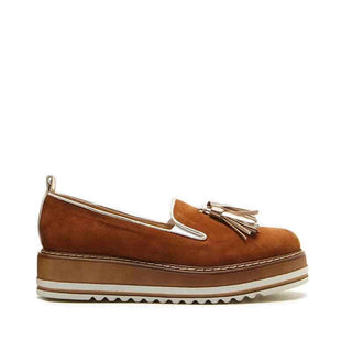 Cassidy Loafer — Camoscio Cuoio suede with platino tassel | Michele Lopriore