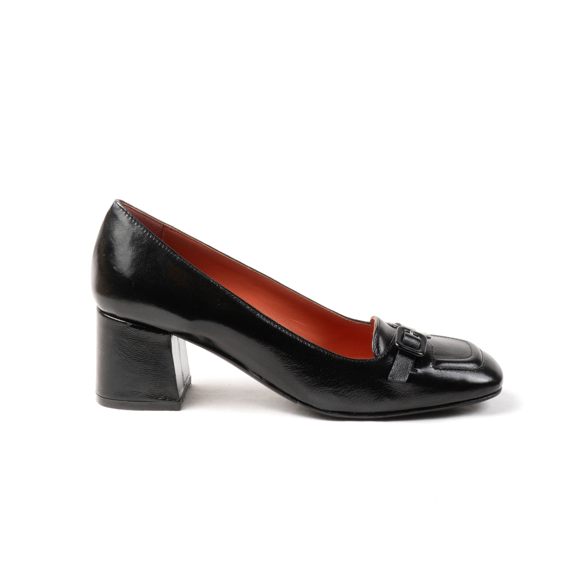 Alitza Block-Heel Patent Pump | Michele Lopriore