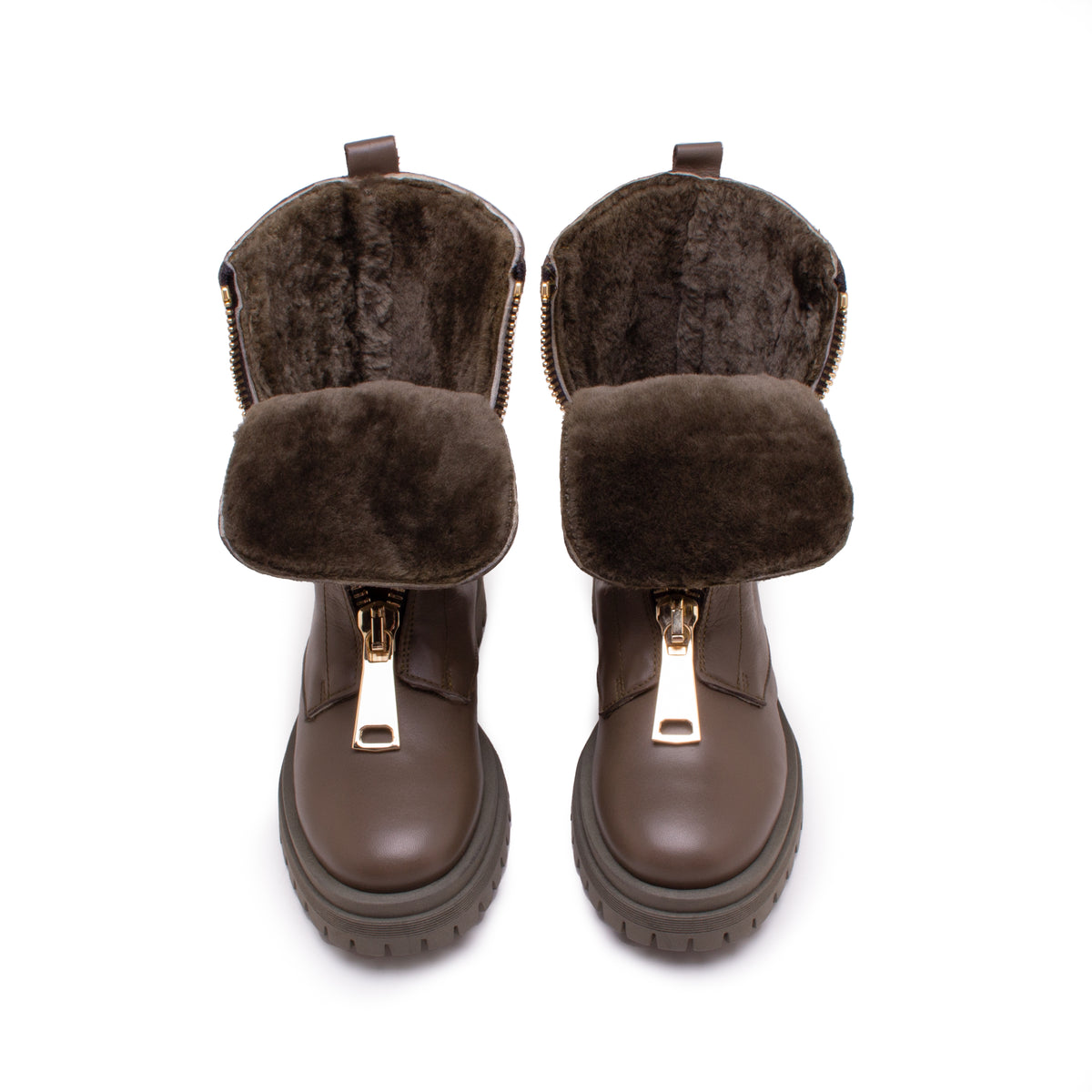 Leather Military Green