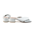 Magenta Sandals — White Leather side view | Michele Lopriore