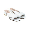 Magenta Sandals — White Leather back view | Michele Lopriore