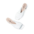 Magenta Sandals — White Leather detail | Michele Lopriore
