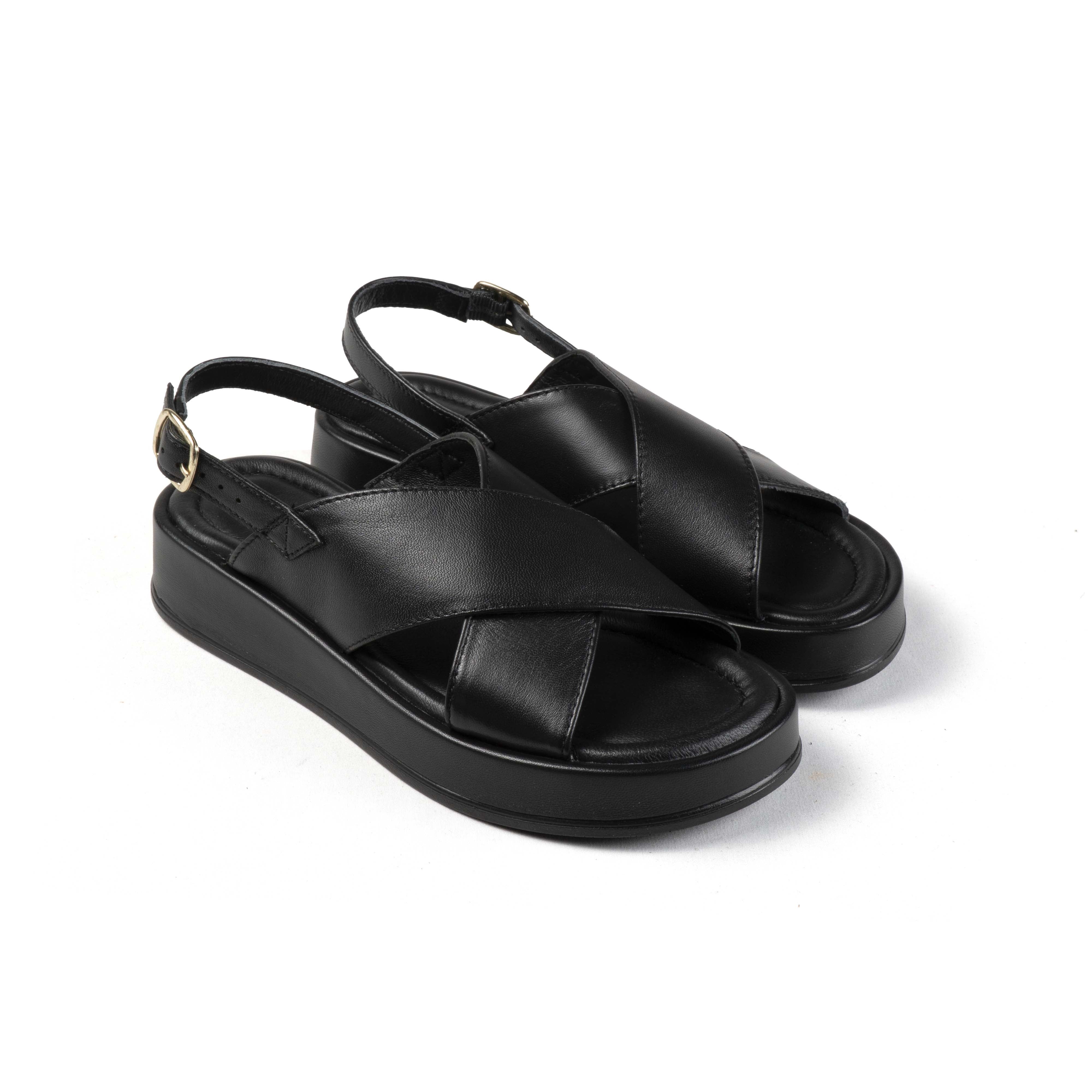 Marica Hammered Leather Platform Sandal | Michele Lopriore