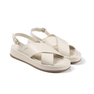 Marica Sandals — Off White Leather | Michele Lopriore