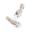 Felicia Mules — White Leather detail | Michele Lopriore