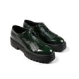 green patent leather
