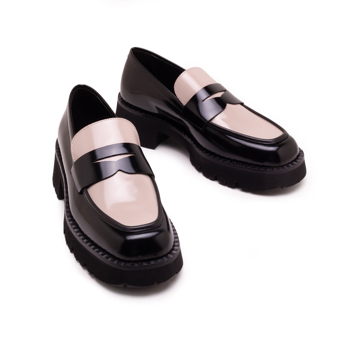 Brush leather beige/black