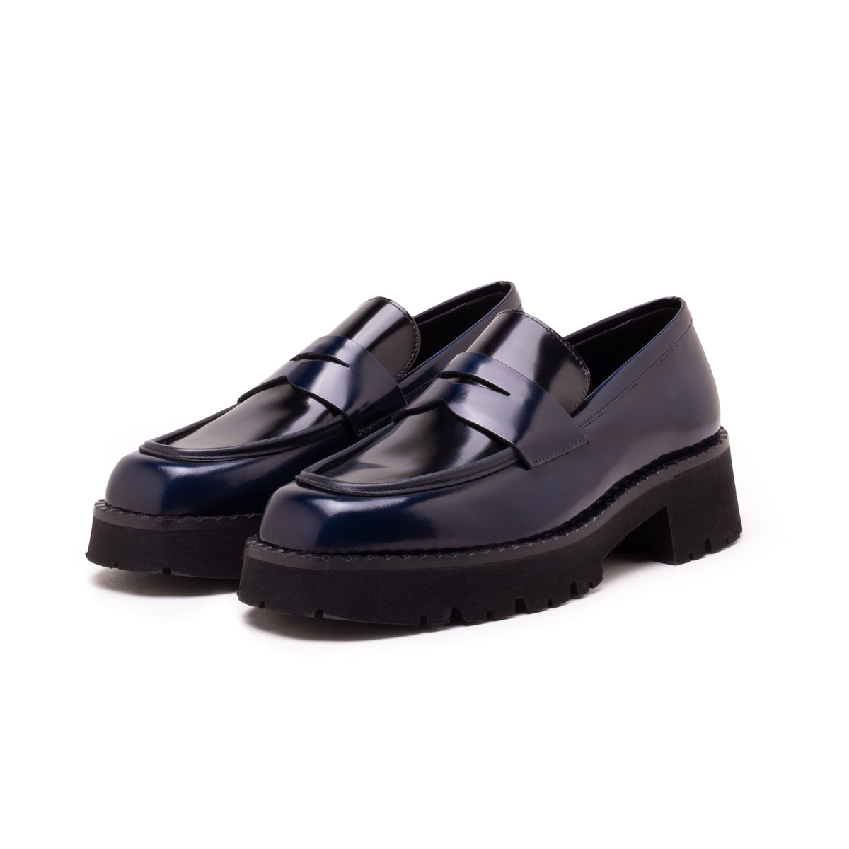 Brush leather blue/black