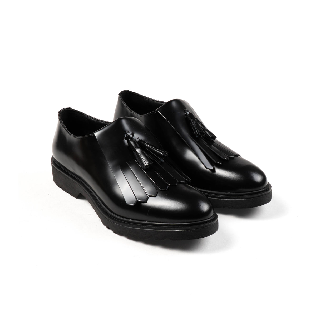 brush leather black