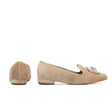 Athena Loafer — Beige Velvet side view | Michele Lopriore