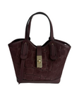 Amelie Mini Bag — Croco Burgundy | Michele Lopriore
