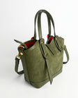 Amelie Mini Bag — Suede Military side | Michele Lopriore