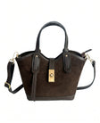 Amelie Mini Bag — Cioccolato suede side | Michele Lopriore