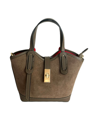 Amelie Mini Bag — Suede Taupe | Michele Lopriore