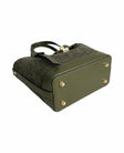 Amelie Mini Bag — Croco Military Green back | Michele Lopriore