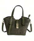 Amelie Mini Bag — Croco Military Green detail | Michele Lopriore