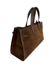 Camberra Tote Bag — Suede Cioccolato detail | Michele Lopriore