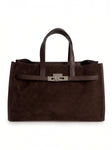 Camberra Tote Bag — Suede Brown | Michele Lopriore