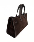 Camberra Tote Bag — Suede Brown detail | Michele Lopriore