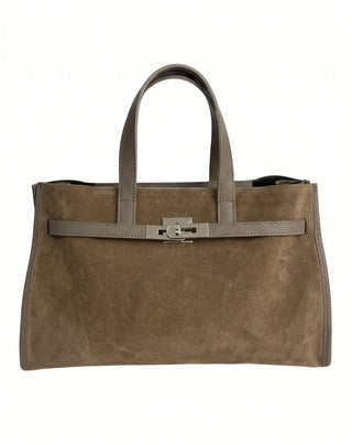 Camberra Tote Bag — Suede Taupe | Michele Lopriore