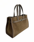 Camberra Tote Bag — Suede Taupe detail | Michele Lopriore