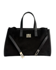Camberra Tote Bag — Suede Black front | Michele Lopriore