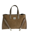 Camberra Tote Bag — Suede Taupe front | Michele Lopriore