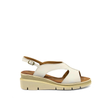 AMALFI Wedge Sandal — Nappa Panna/Platino