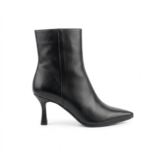 Carolina Stiletto Booties — Leather Black