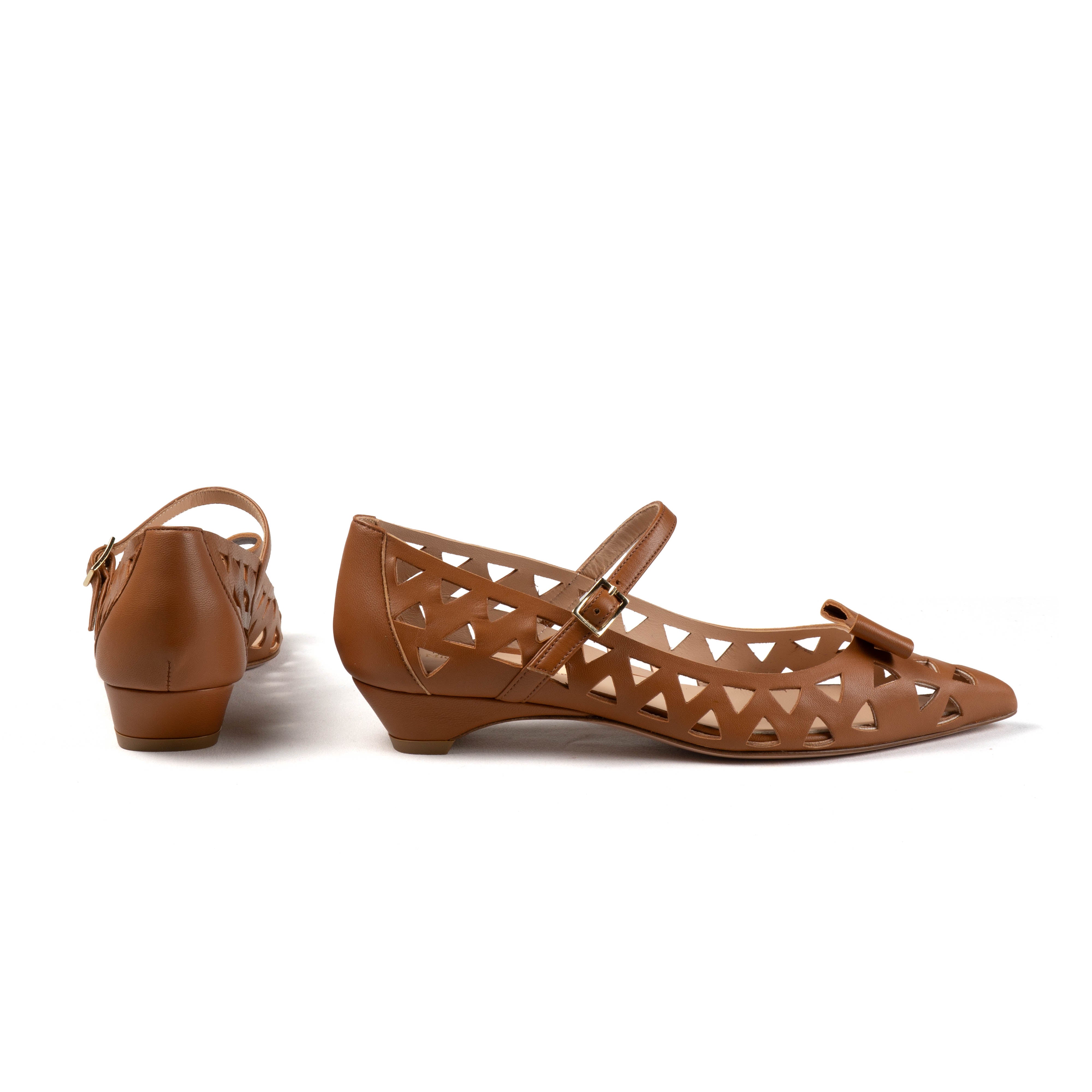 Jaqueline Round-Toe Mary Jane Flats | Michele Lopriore