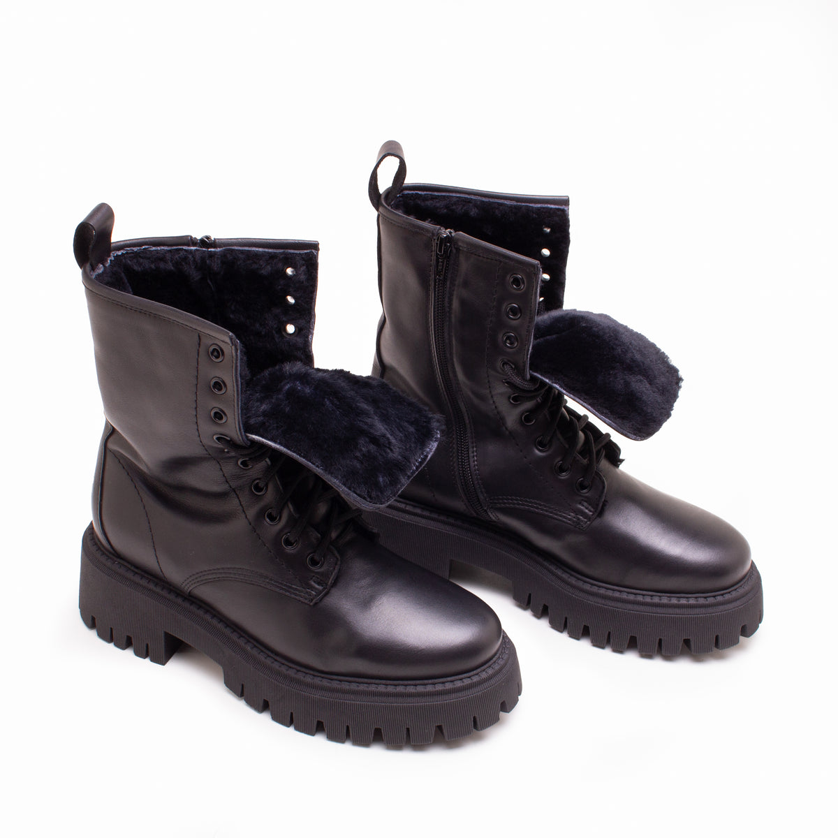 black leather thick sole