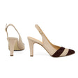 Gabriela Slingback Pump — Beige Suede back view | Michele Lopriore