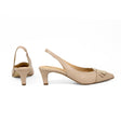 Charlotte Kitten Heels Slingback — Nude Leather back view | Michele Lopriore