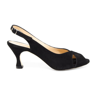 Yara Slingback Pump — Black Suede | Michele Lopriore