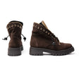 Strass Combat Boot — Suede Brown side view | Michele Lopriore