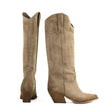 Apache Texan Boot — Beige Suede back view | Michele Lopriore