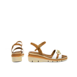 GAETA Horsebit Wedge Sandal — Nappa Bianca/Cuoio