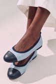 Leather Light Blue / Navy