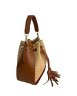 Bucket Bag — Raffia Nappa Cuoio side view | Michele Lopriore