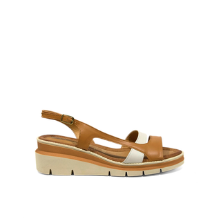 ISCHIA Wedge Sandal — Nappa Cuoio/Panna