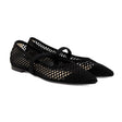 Jennifer Pointy Maryjanes — Black Suede side view | Michele Lopriore