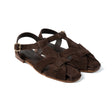 Toscana T Strap Sandals — Bitter Suede back view | Michele Lopriore
